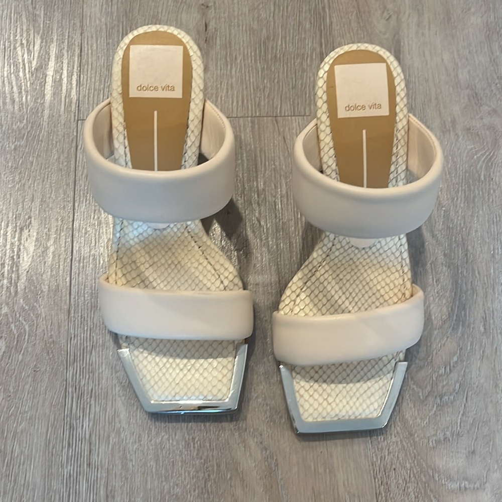Dolce Vita Cream Strappy Block Heel Sandals